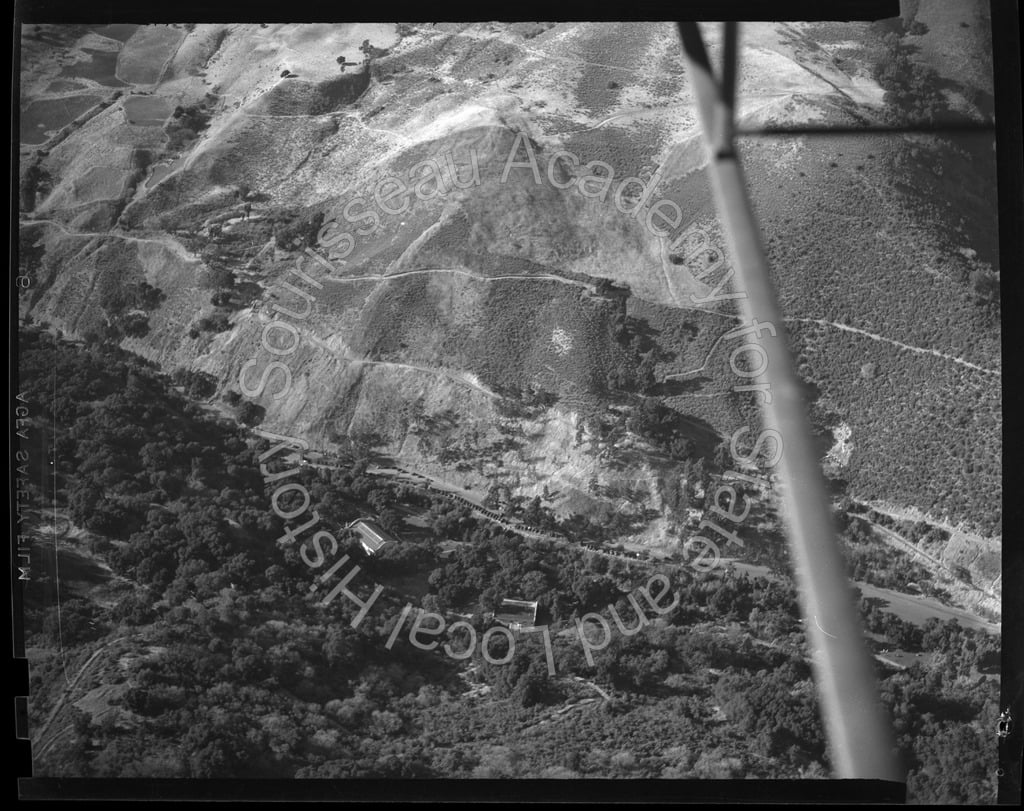 Aerial view of Alum Rock Park and the surrounding hills