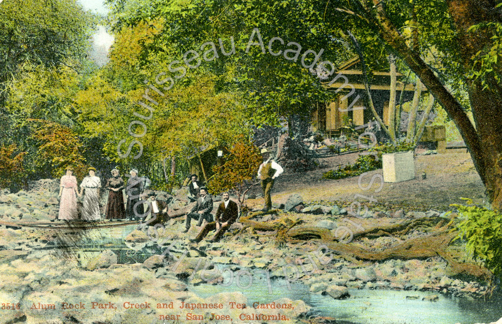 Group by Penitencia Creek near Japanese tea gardens