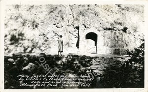 Woman at Alum Rock Park spring