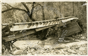 Bridge damage, Alum Rock Park, after Flood of 1911