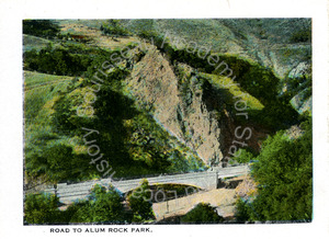 Bird's-eye view of the road to Alum Rock Park