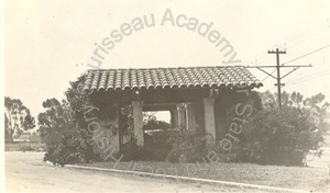 Image of S.P. waiting station, Northbrae, Berkeley, end view, "Monterey"