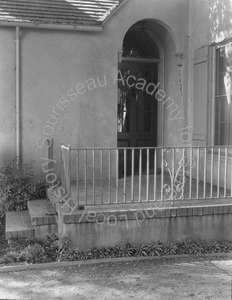 Image of View of front door and stoop of Vrendenburgh house 