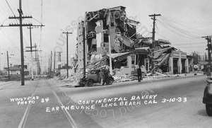 Image of Continental Bakery building after the earthquake