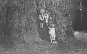 Image of Florence Hill and grandchildren at Big Basin