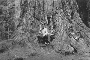 Image of Andrew P. Hill, Jr, Ruth and Birdella Hill at Big Basin