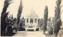 Image of "Temple of Love" gazebo at end of formal garden, Alexander, Los Angeles