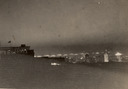 Image of Great White Fleet at night, anchored off San Francisco